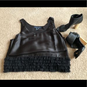 French connection silk dress black size2